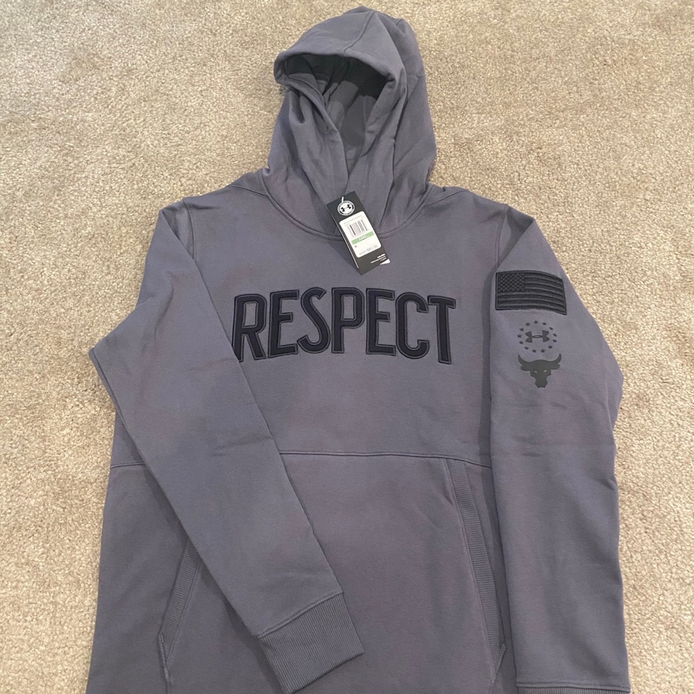 PROJECT ROCK UA RESPECT Hoodie - Mens (Gray)
